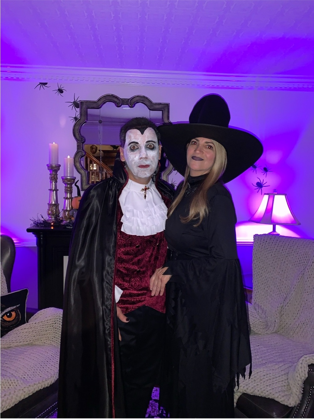 Halloween Vampire Costume Cape & Vest Set & Ladies witch costume w/hat- belt